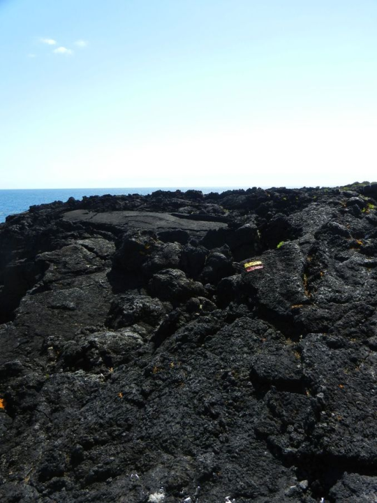 The red and yellow lines mean you're on the right path ... however, as you can see, there's not much of a path. You'll have to find your own way through the rocks