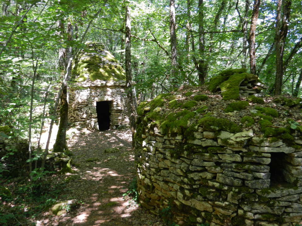 Along our path, we came along these old shelters.